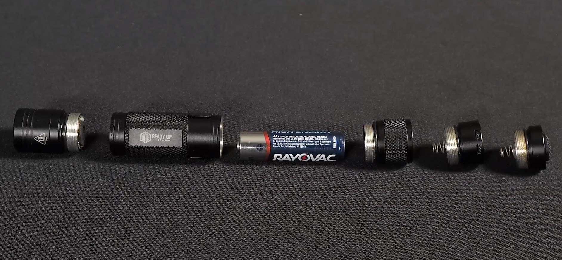 AA Configuration With Spacer Shown with AA/14500 Spacer and Both Tail Caps